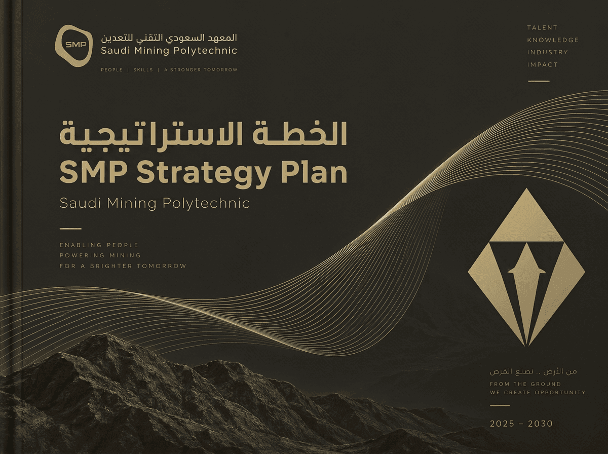 Cover of the Saudi Mining Polytechnic Strategic Plan